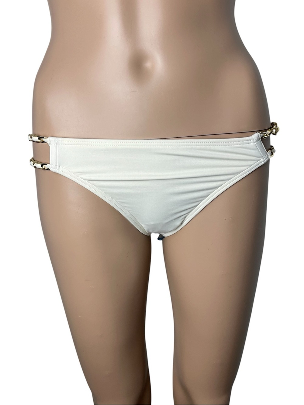 New Juicy Couture Flirty Lowrise Gold Tone Hardware Side Cutouts Bikini Bottom